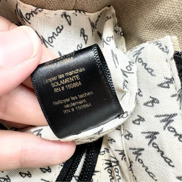 Mona B. Nora Up-cycled and Re-cycled Canvas Tote/Shoulder Bag with Vegan Leather - Picture 9 of 9